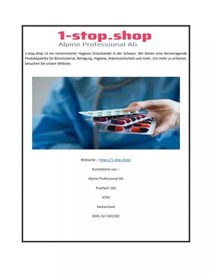 1 stop shop ist ein renommierter hygiene