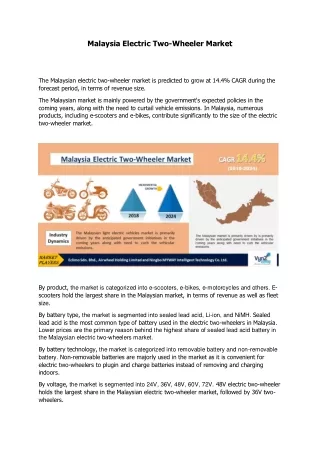 Malaysia Electric Two-Wheeler Market