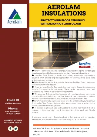 Protect your floor strongly with AeroPro floor guard