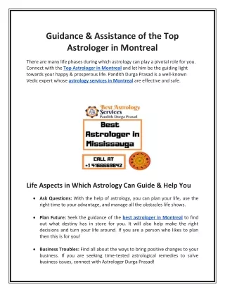 Guidance & Assistance of the Top Astrologer in Montreal