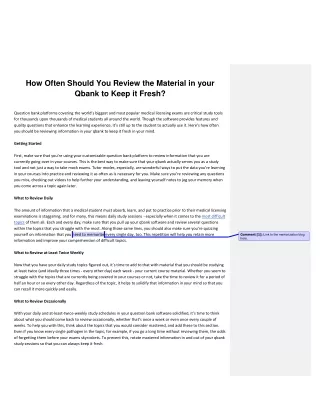 how often should you review the material in your