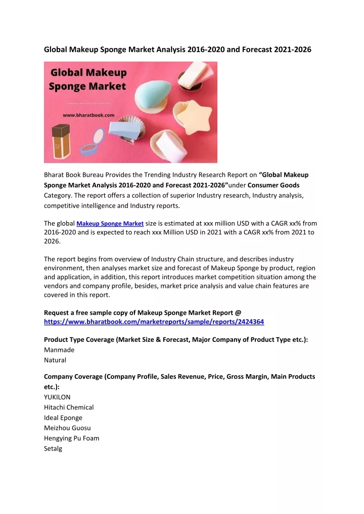 global makeup sponge market analysis 2016 2020