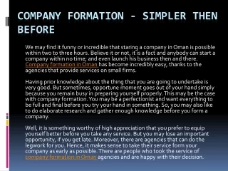 company formation simpler then before
