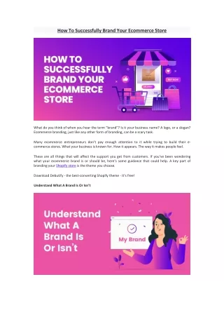 how to successfully brand your ecommerce store