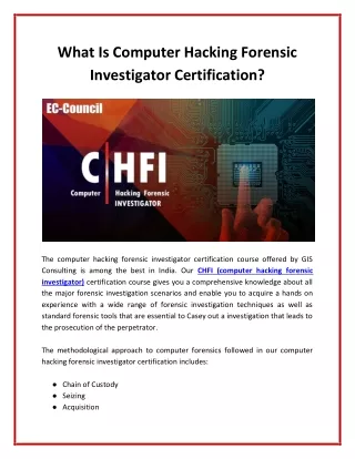 what is computer hacking forensic investigator