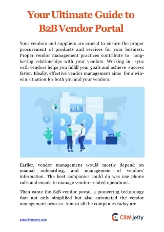 your ultimate guide to b2b vendor portal