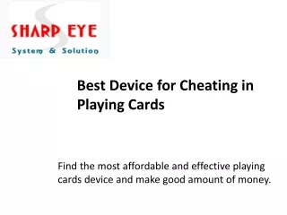 Get the Best Cheating Devices for Playing Cards