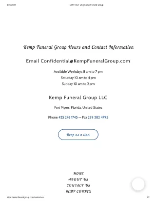 Kemp funeral group contact us