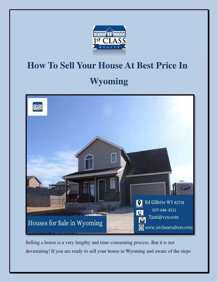 how to sell your house at best price in wyoming