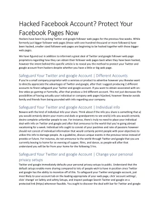 Hacked Facebook Account? Protect Your Facebook Pages Now