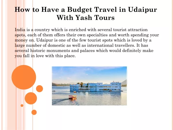 how to have a budget travel in udaipur with yash