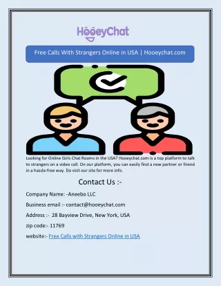 free calls with strangers online in usa hooeychat
