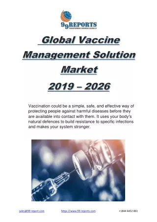 Global Vaccine Management Solution Market, COVID-19 Impact Analysis 2019-2026
