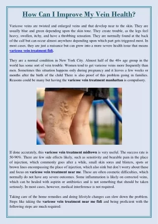 how can i improve my vein health