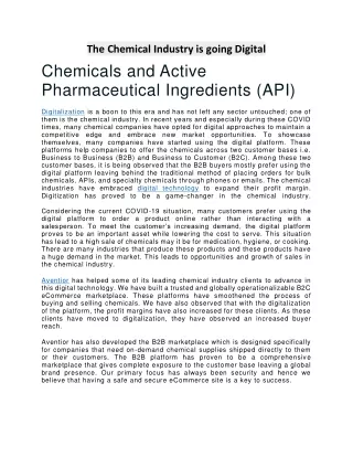 the chemical industry is going digital chemicals