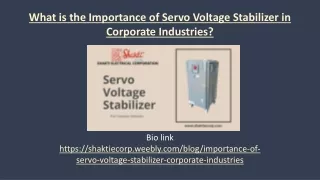 what is the importance of servo voltage