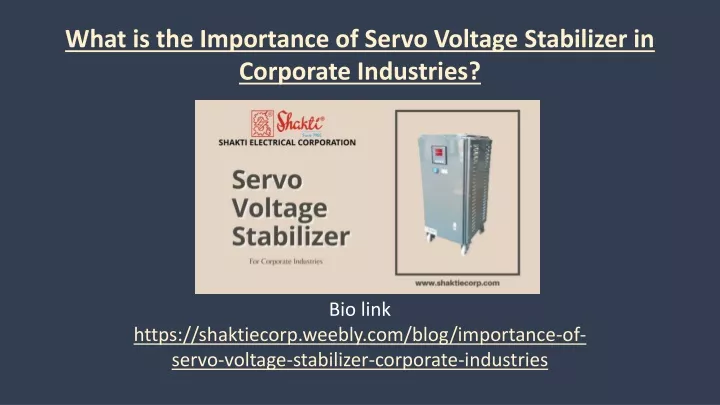 what is the importance of servo voltage