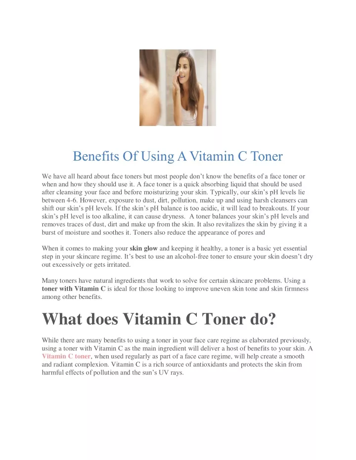 benefits of using a vitamin c toner