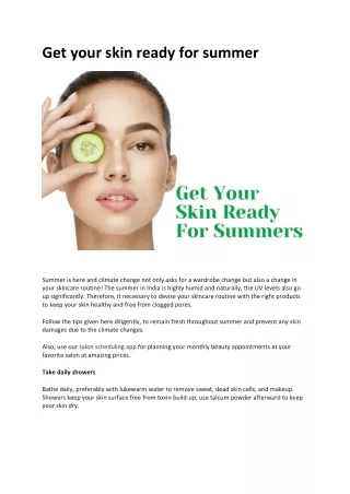 Get your skin ready for summer with these amazing tips