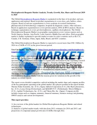 electrophoresis reagents market analysis trends