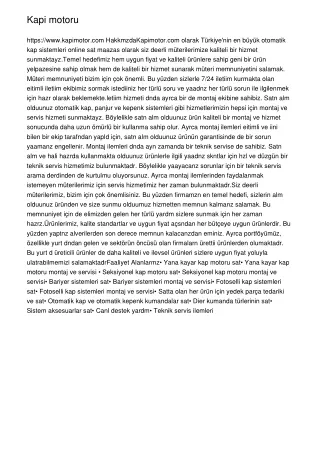 kapi motoru https www kapimotor