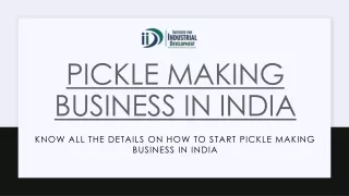 Pickle Making Business In India