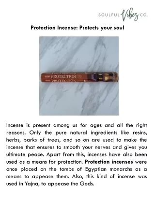 Protection Incense: Protects your soul