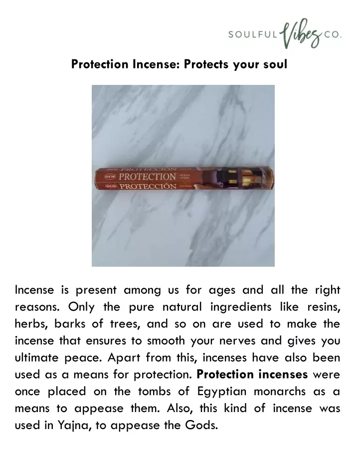 protection incense protects your soul
