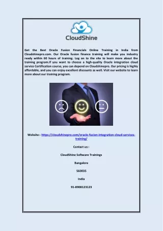 Get Oracle Integration Cloud Service Training | CloudShine
