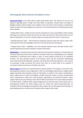 selecting the ideal outsourced admin service