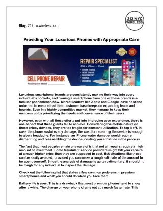Providing your Luxurious Phones with Appropriate Care