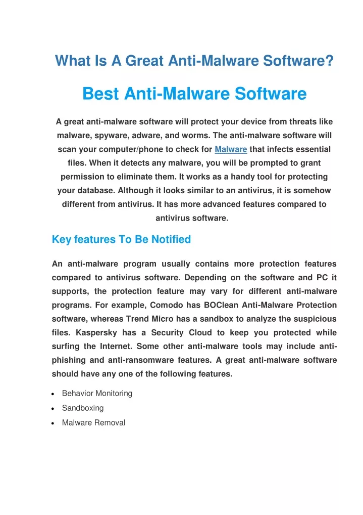 what is a great anti malware software