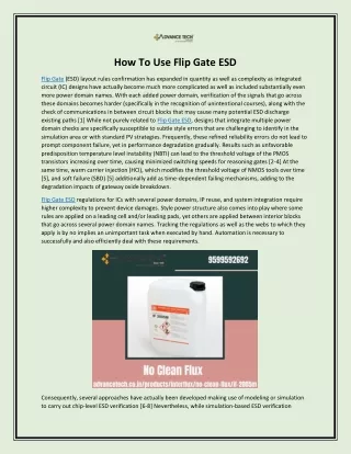 how to use flip gate esd