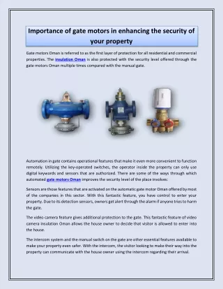 importance of gate motors in enhancing