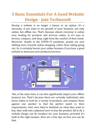 3 basic essentials for a good website design jain