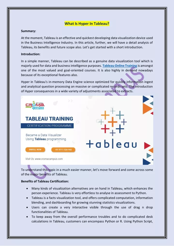 what is hyper in tableau