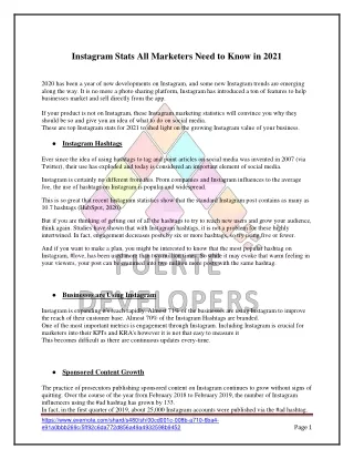 instagram stats all marketers need to know in 2021