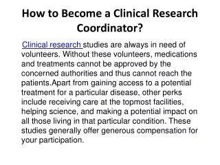 A Quick Guide to Clinical Research Courses by Clariwell Global Services