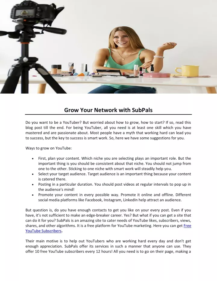 grow your network with subpals