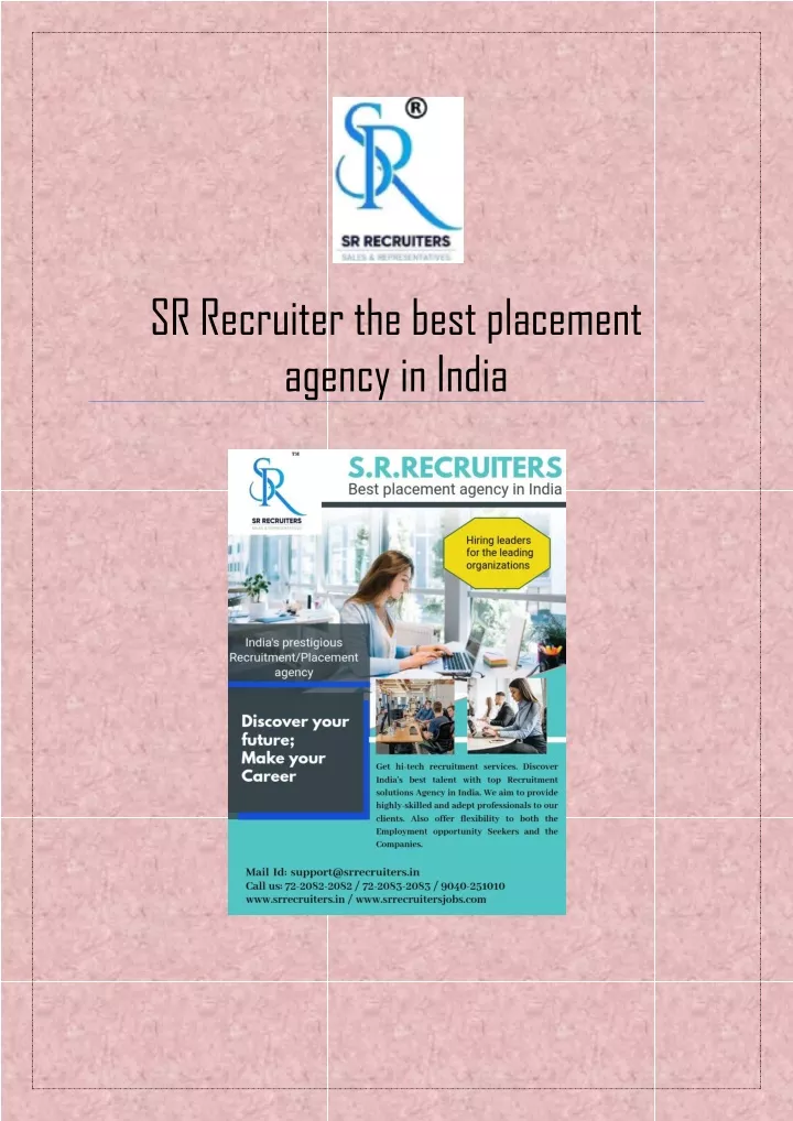 sr recruiter the best placement agency in india
