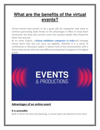 What are the benefits of the virtual events?