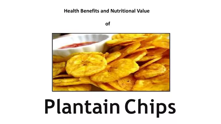 health benefits and nutritional value