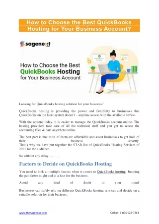 How to Choose the Best QuickBooks Hosting for Your Business Account?