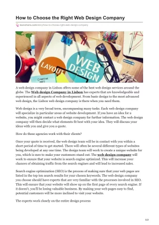 how to choose the right web design company