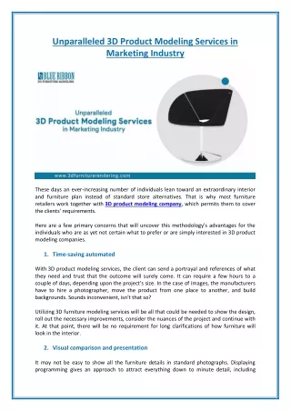 unparalleled 3d product modeling services