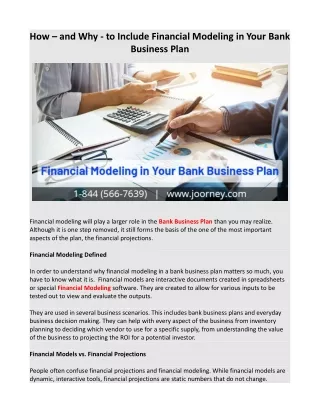 how and why to include financial modeling in your