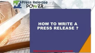 how to write a press release