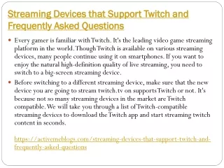 Streaming Devices that Support Twitch and Frequently Asked Questions