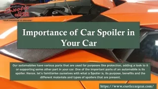 importance of car spoiler in your car