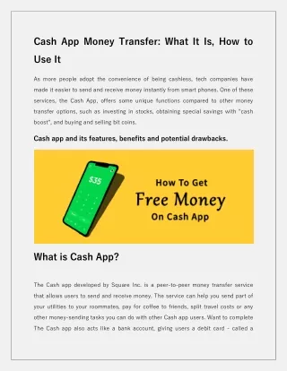 Cash App Money Transfer: What It Is, How to Use It